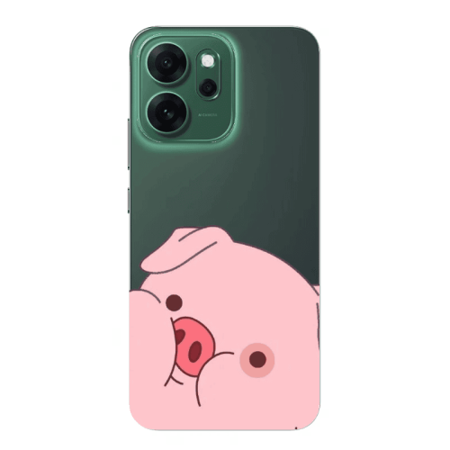 Oppo 14 F Piggy 2 Transparent Silicone TPU Θήκη